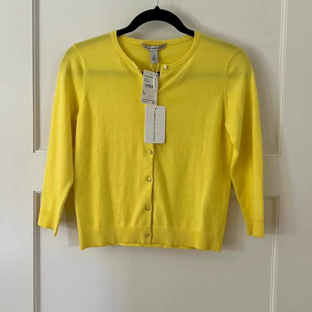 Autumn Cashmere Baby Cardigan Yellow Size Small NWT